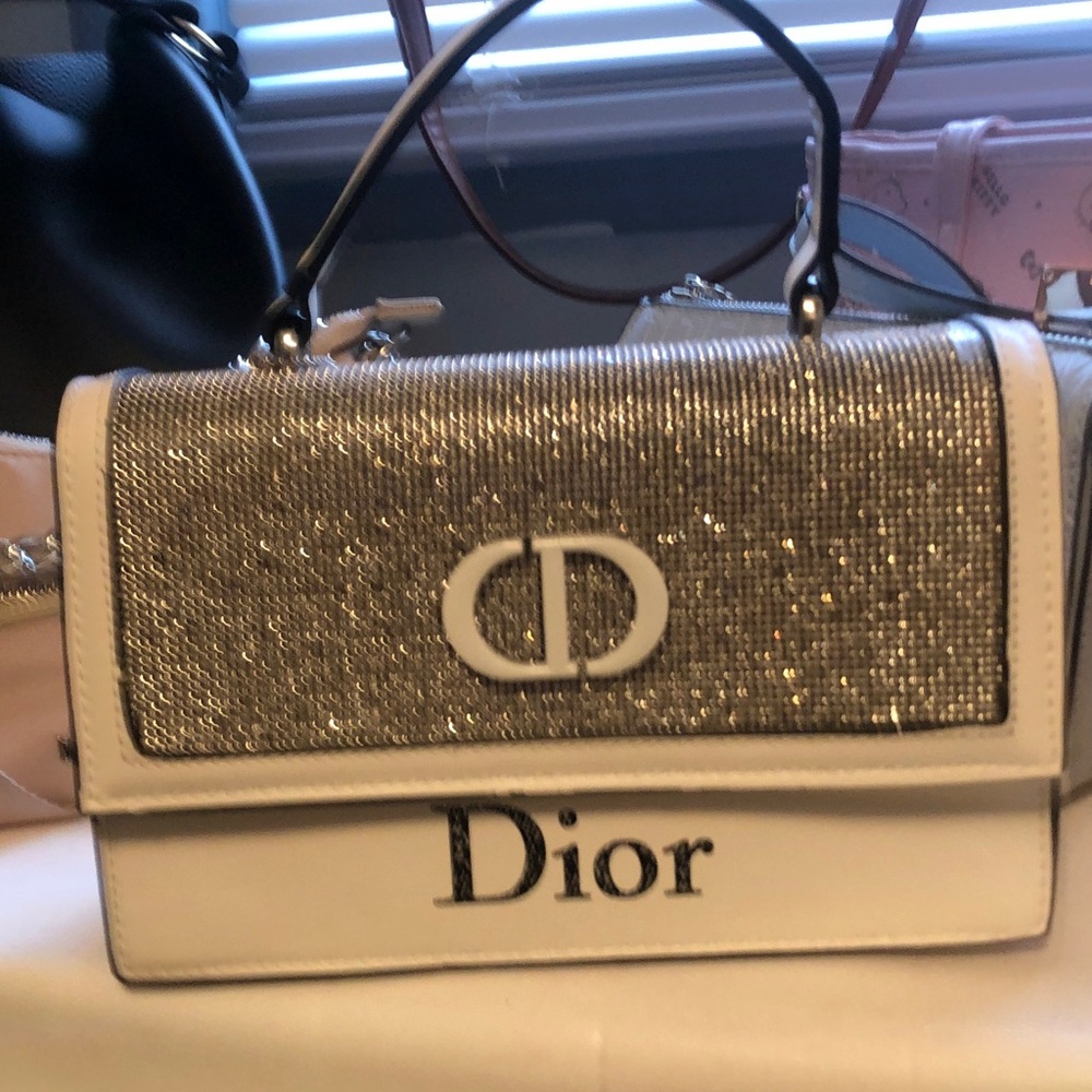 Dior White and Silver Satchel
